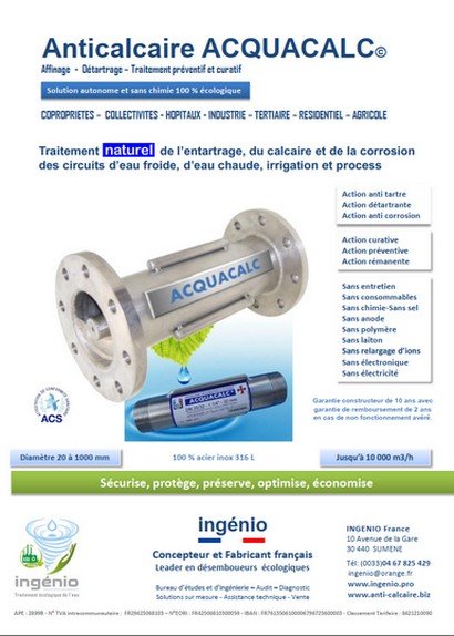 documentation desemboueur ecologique sans entretien ABC PROTECT ingenio fabriqué en France