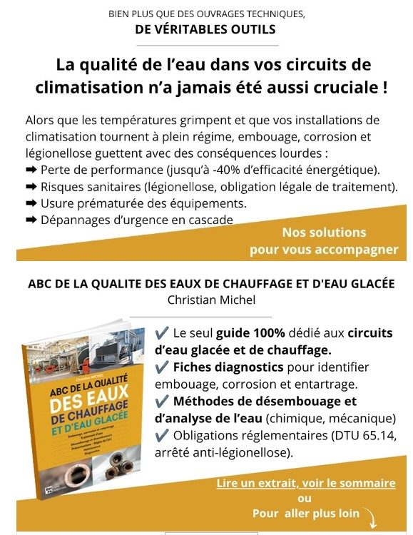 tout savoir sur l'embouage et la corrosion des instalaltions de chauffage et d'eau glacée